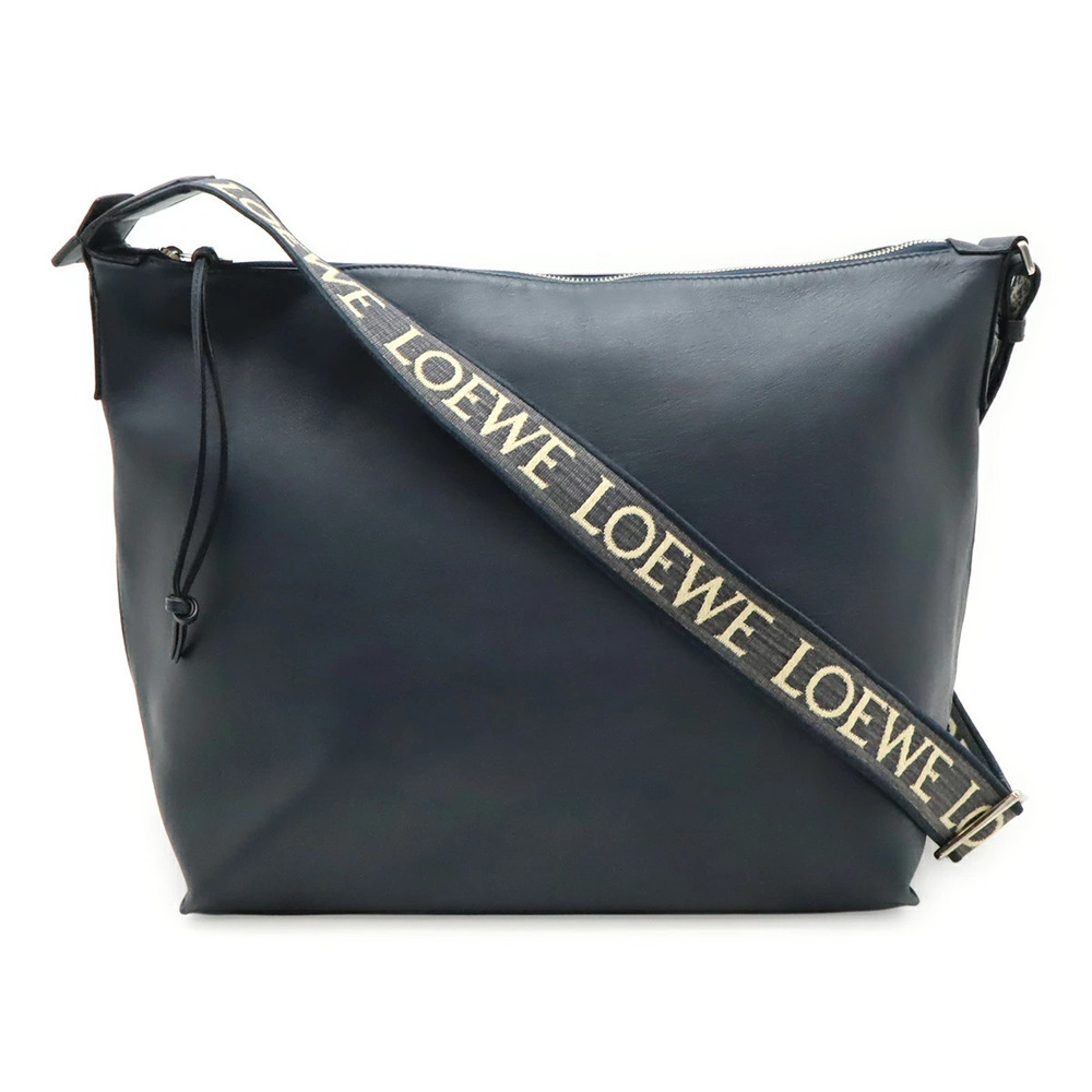 Loewe CUBI Crossbody Bag Anagram Shoulder Leather Navy Blue